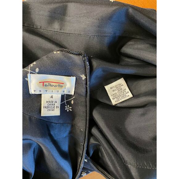 Talbots Floral Print Ponte Sheath midi Dress black sz 4 3/4 sleeve round neck - Picture 9 of 10